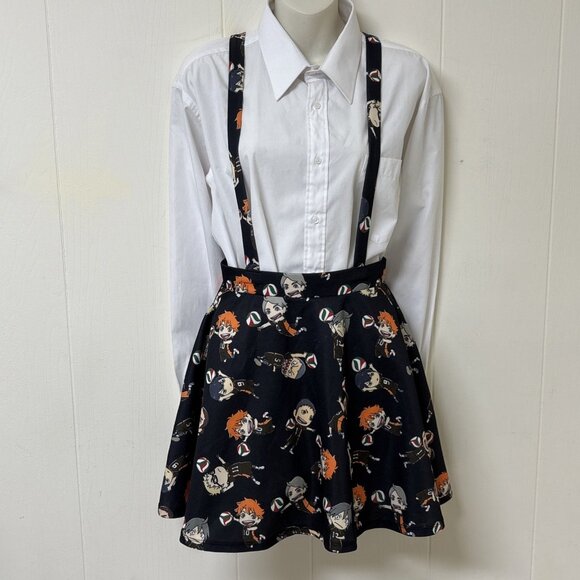 Haikyu Suspender Skirt Black Womens S Anime Skater Chibi Cosplay Mini Hot Topic - Picture 1 of 8